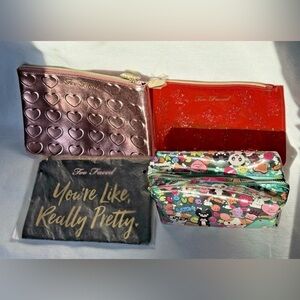 Vintage Too Faced Heart and Character Cosmetic Bag Collection